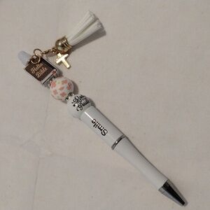 Handcrafted 'Smile' Pen with Tassel Charm